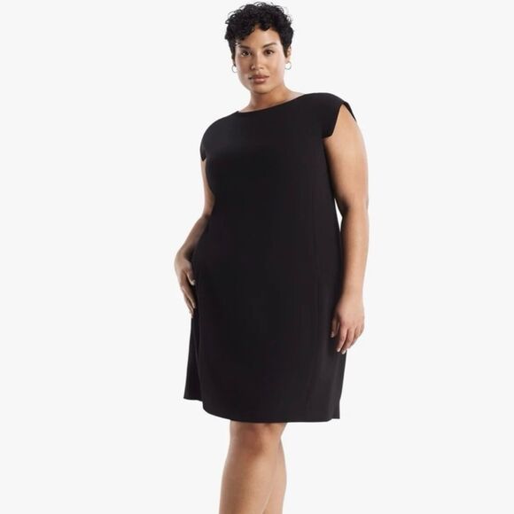 M.M. Lafleur The Sarah Crepe Midi Dress in Black - Picture 1 of 7